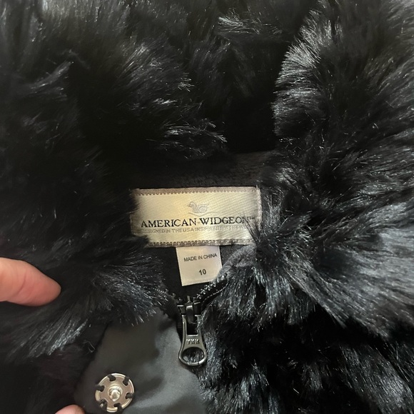 American Widgeon Black Size 10 Faux Fur Dress Coat - Picture 10 of 12